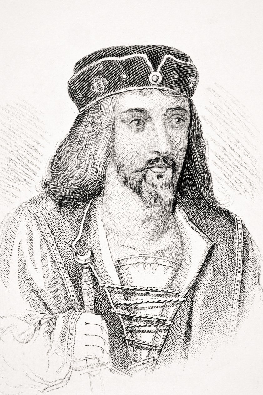Koning James I van Engeland en VI van Schotland, illustratie uit 
