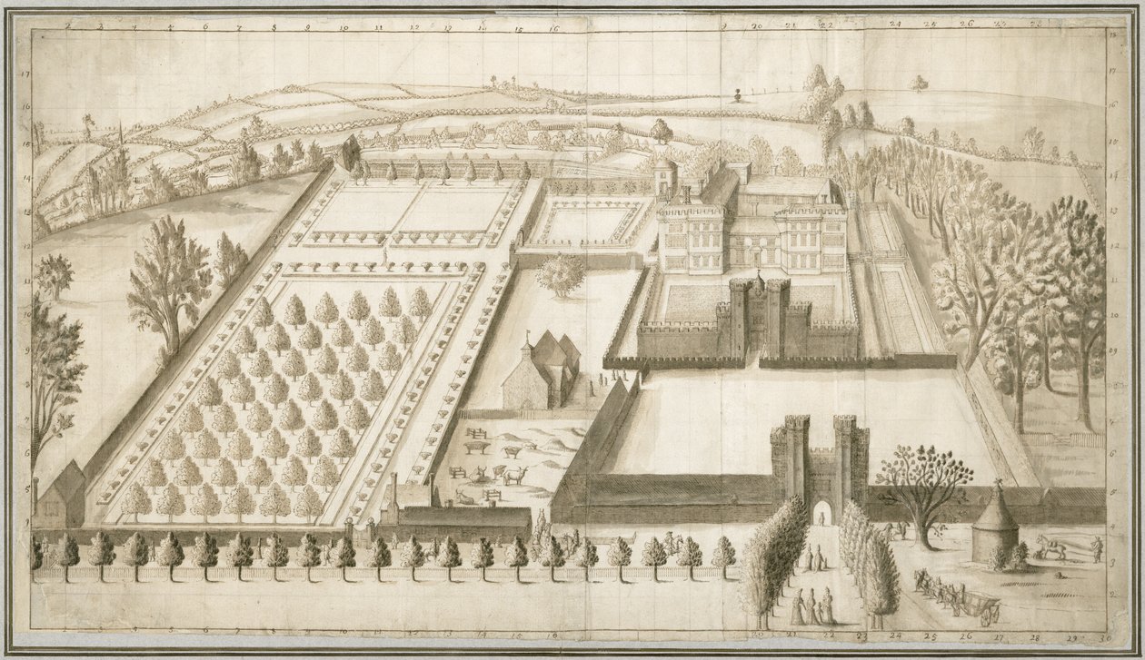 Lullingstone Castle, c.1670 door English School