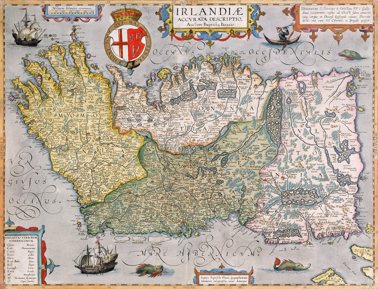 Kaart van Ierland door English School