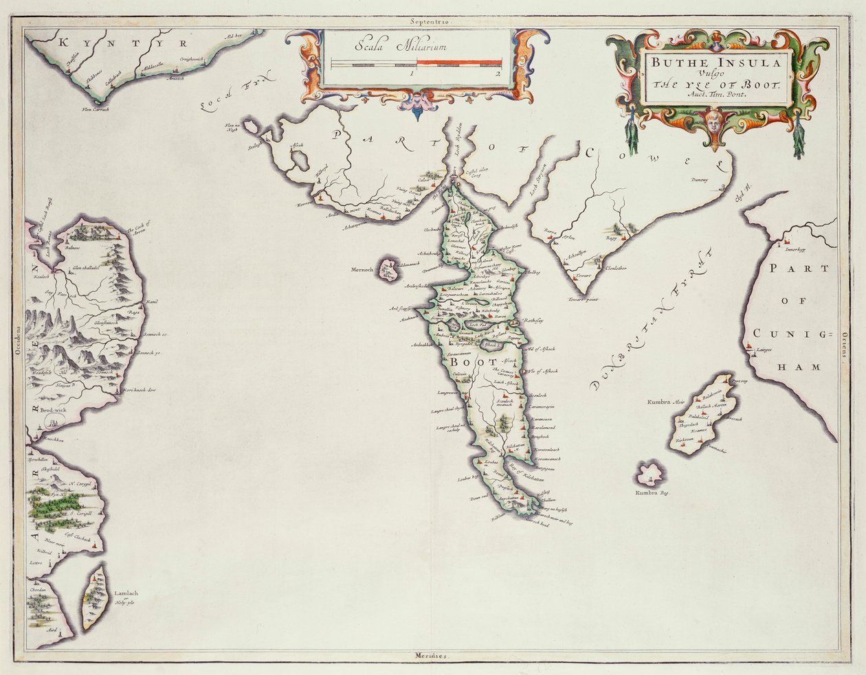 Kaart van het eiland Bute door English School
