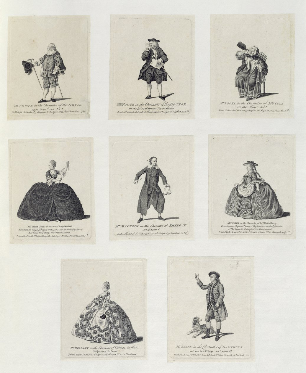 Mr. Foote in de rol van de duivel in The Devil Upon Two Sticks (Act I); Mr. Foote in de rol van de dokter in The Devil Upon Two Sticks; Mr. Foote in de rol van Mrs. Cole in The Minor door English School