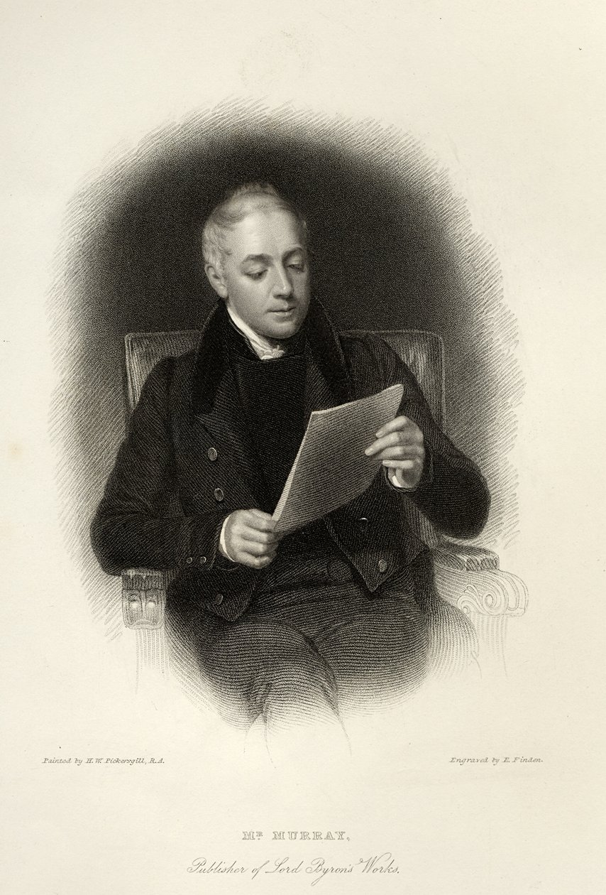 Mr. Murray, uitgever van de werken van Lord Byron, gegraveerd door E. Finden, 1833 door English School