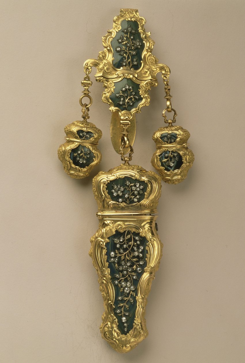 Necessaire aan een chatelaine, door Thomas Tearle, Londen, 1752-53 door English School