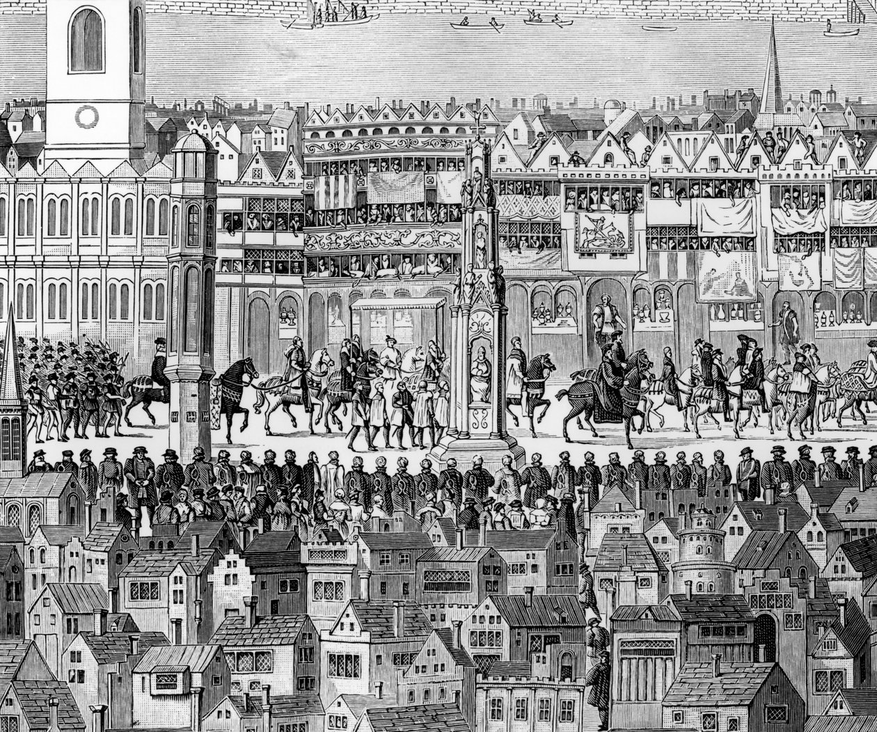 Deel van de kroningsprocessie van Edward VI, 19 februari 1547 door English School