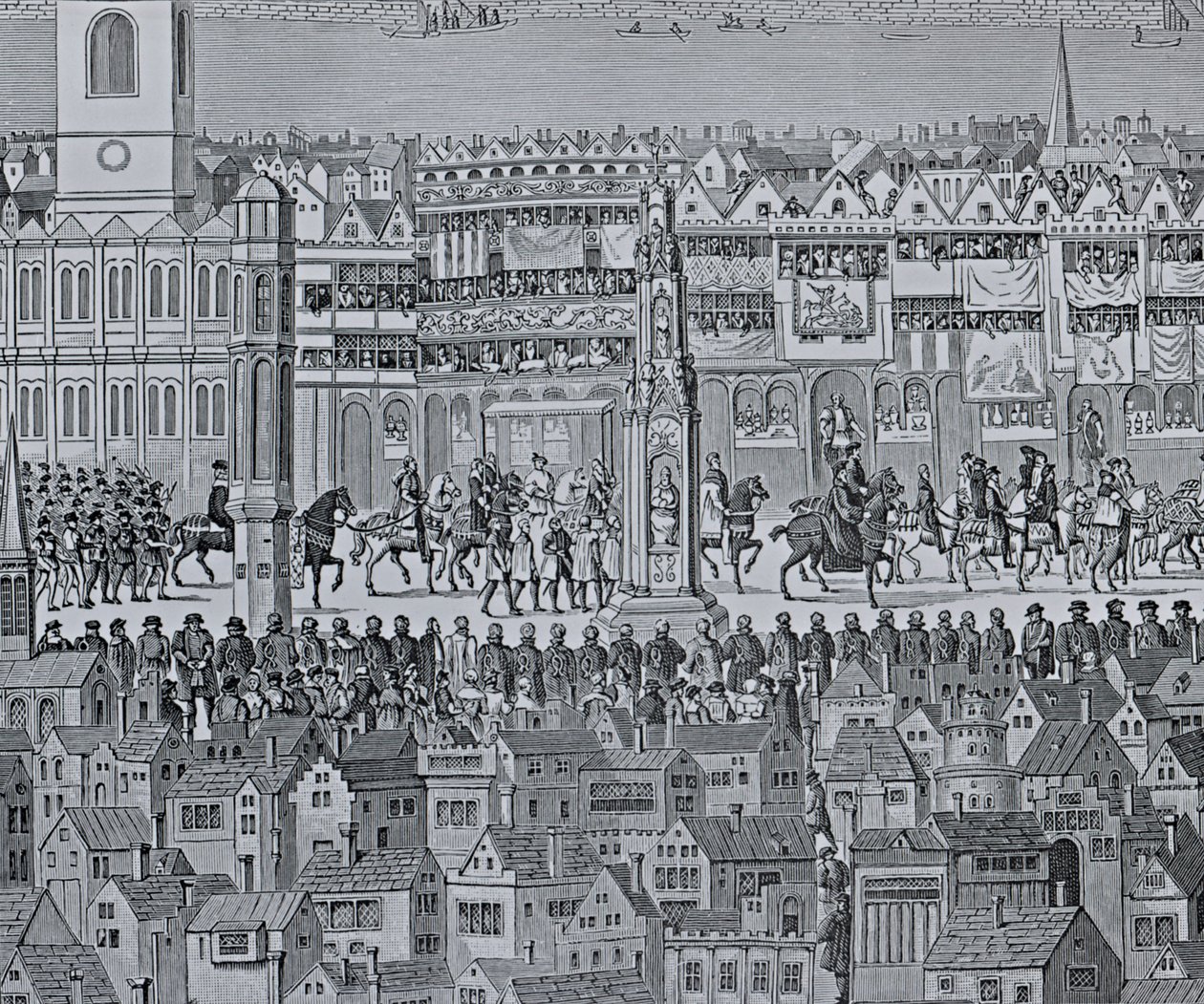 Deel van de Kroningsprocessie van Edward VI, 1547 door English School