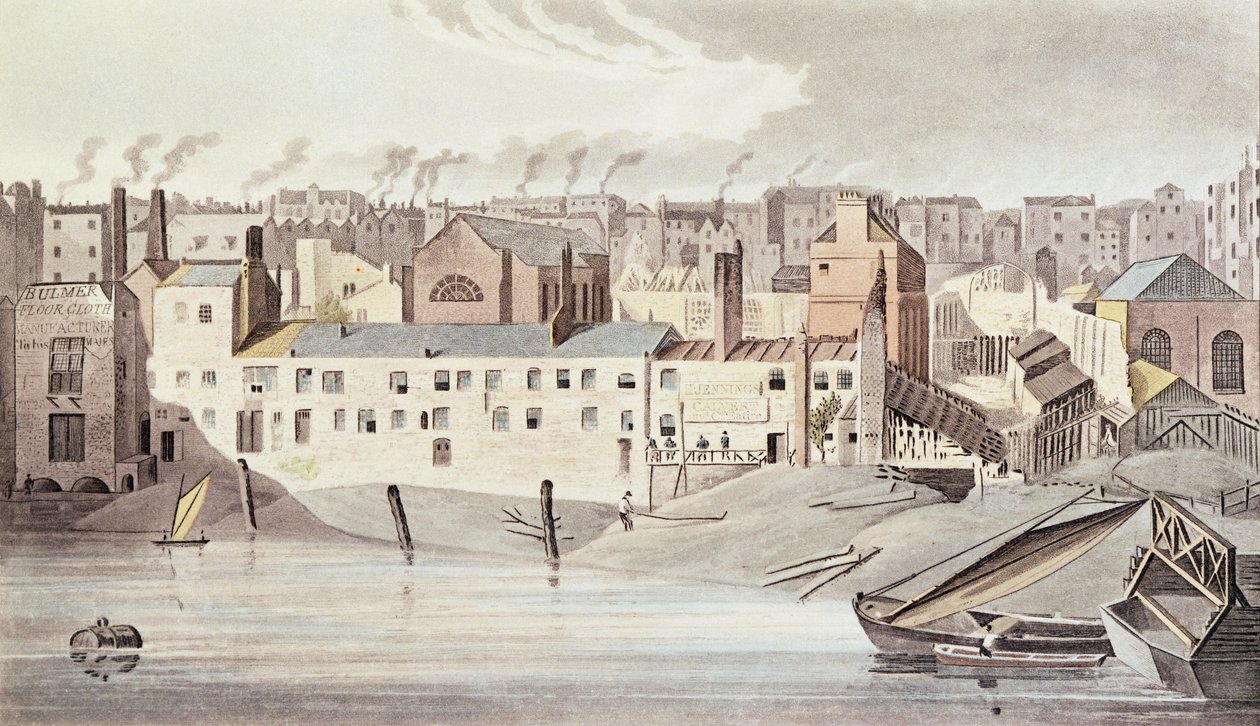 Deel van de ruïnes van de Savoy, 1816 door English School