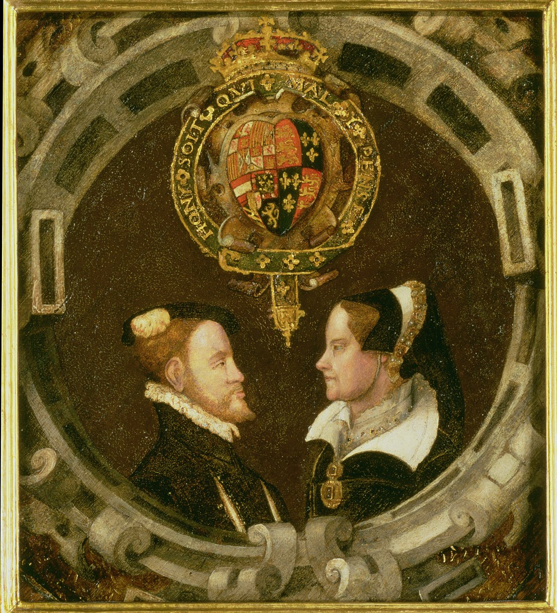 Philip en Mary I (1519-58), c.1555 door English School