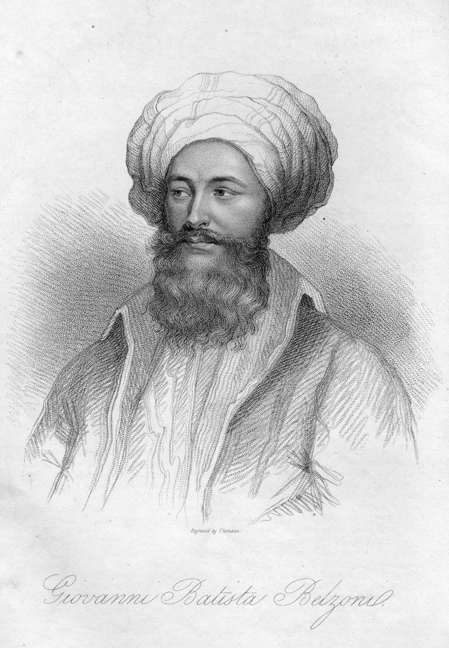 Portret van Giovanni Batista Belzoni door English School