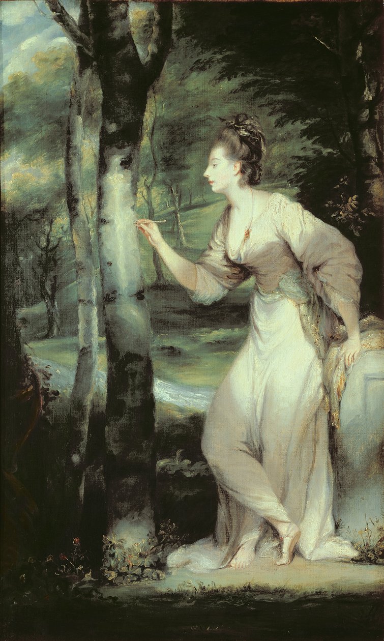Portret van Joanna Lloyd van Maryland, naar een schilderij van Sir Joshua Reynolds of zijn studio door English School