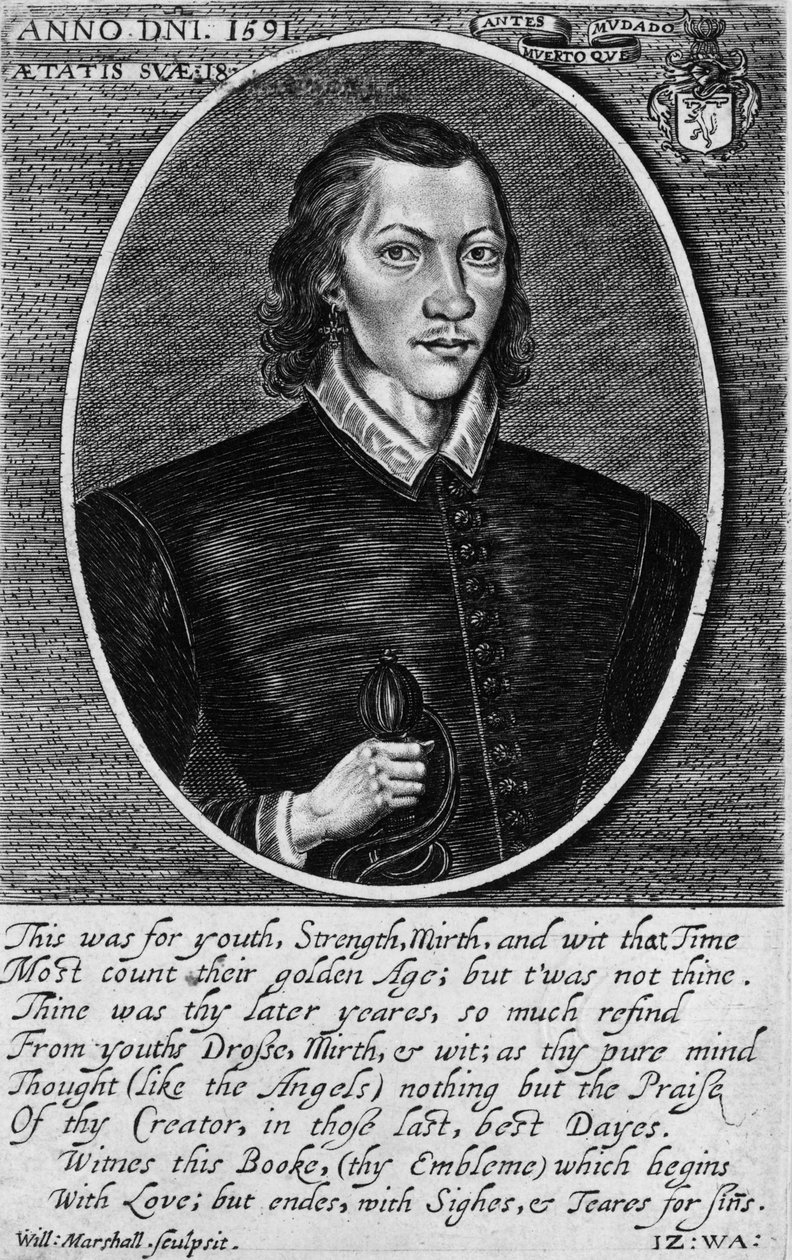 Portret van John Donne, 1591, frontispice van 