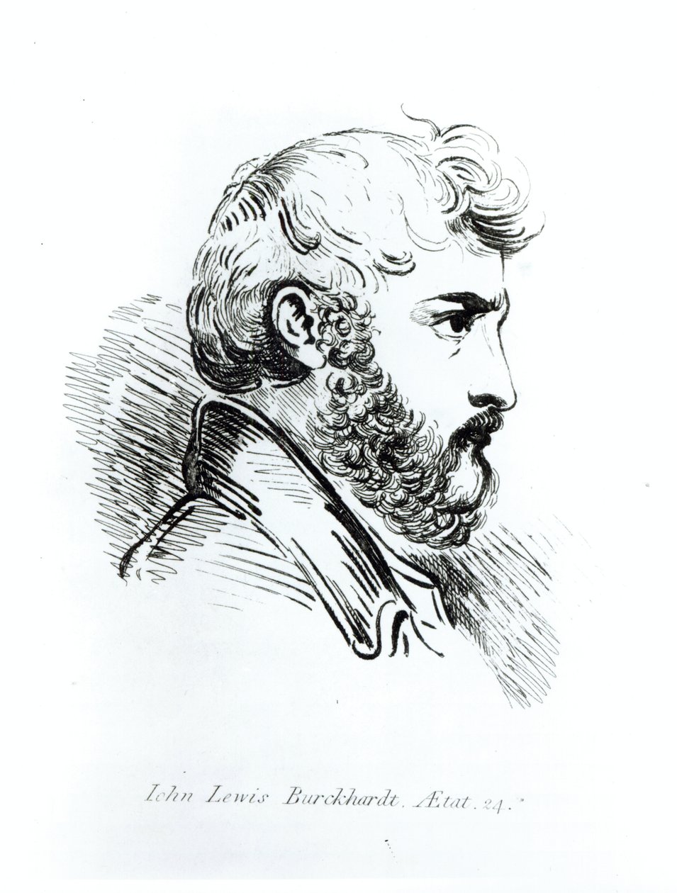 Portret van John Lewis Burckhardt op 24-jarige leeftijd door English School