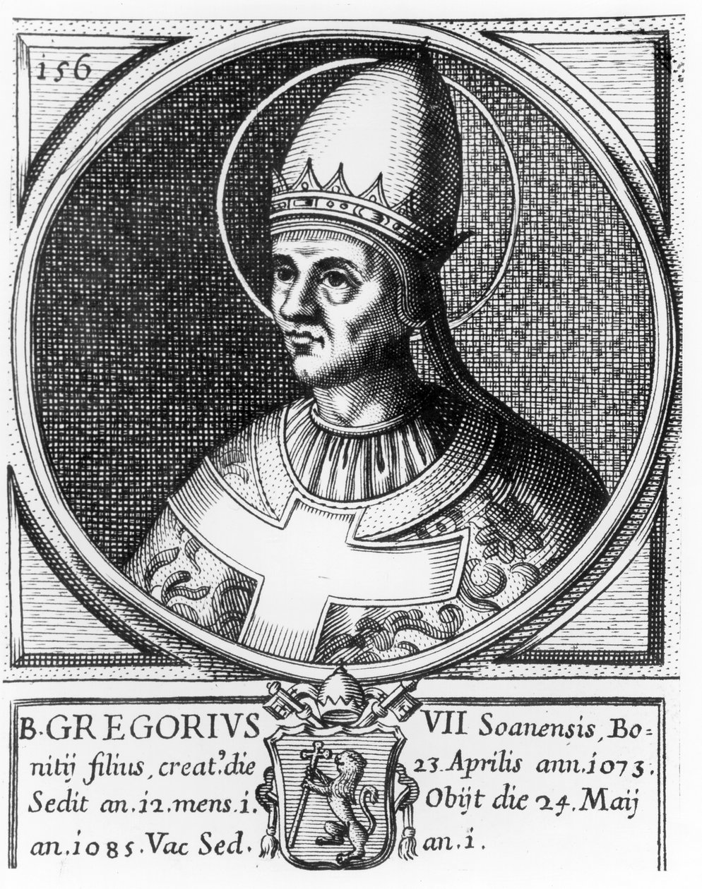 Portret van paus Gregorius VII (geb.1020) door English School