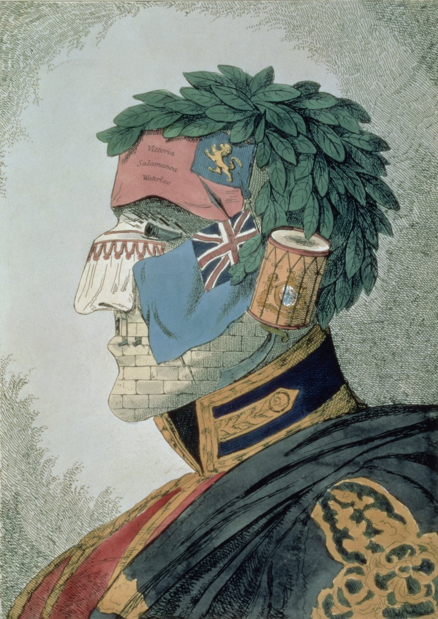 Portret van een Adellijke Hertog, cartoon van Arthur Wellesley, Hertog van Wellington, gepubliceerd in 1829 door English School