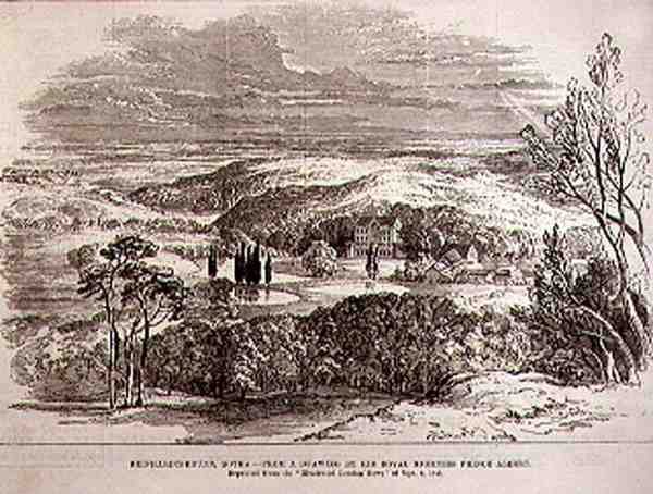 Reinhardtsbrunn, Gotha, naar een Tekening door Zijne Koninklijke Hoogheid Prins Albert, uit The Illustrated London News, 19 juni 1886 door English School