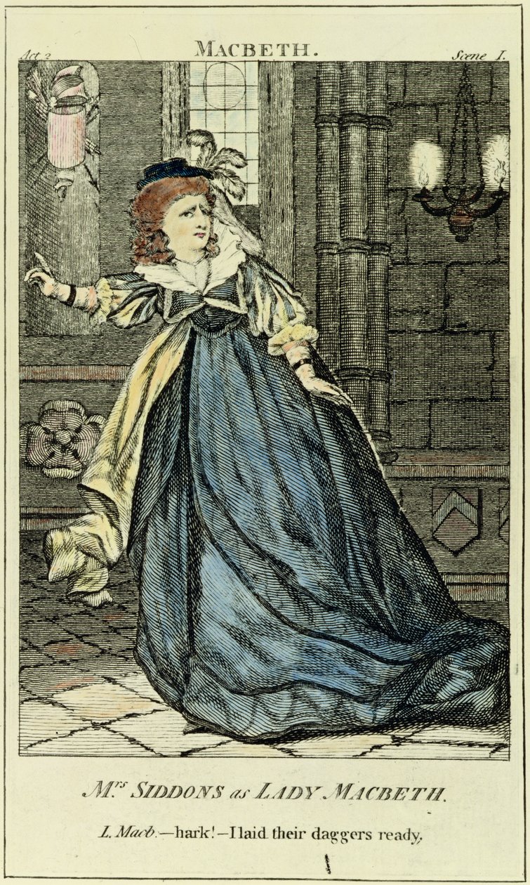 Sarah Siddons (1755-1831) als Lady Macbeth door English School