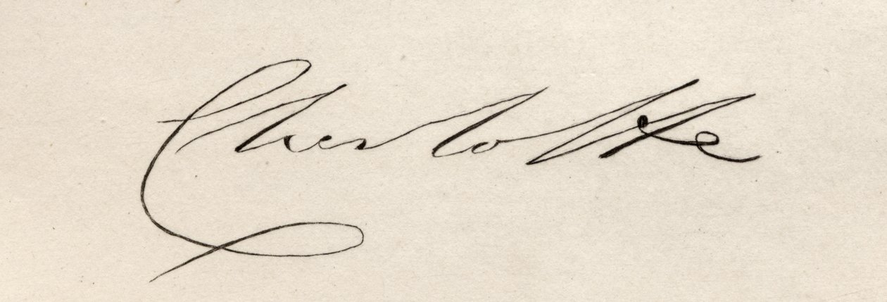 Handtekening van Prinses Charlotte Augusta van Wales door English School