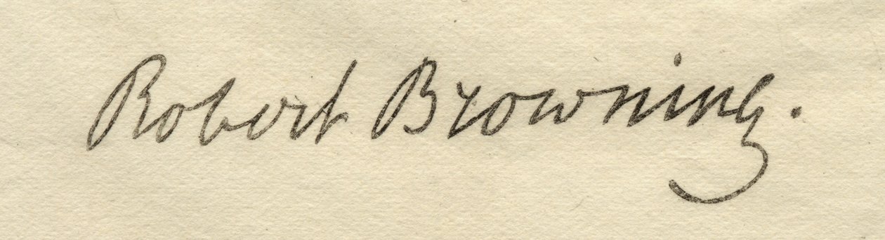 Handtekening van Robert Browning (1812-89) door English School