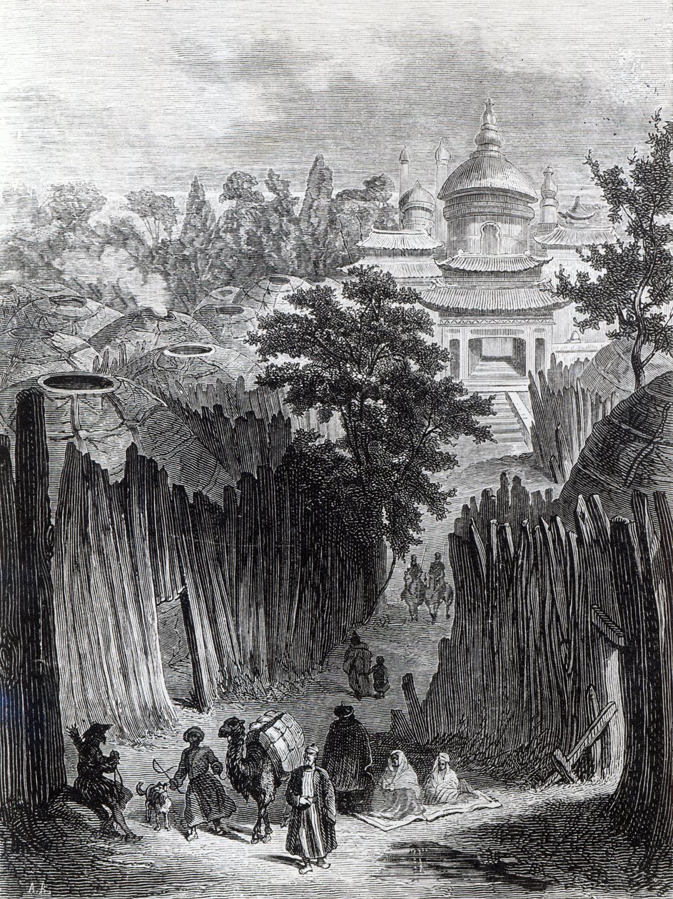 Straat in Urga, illustratie uit 