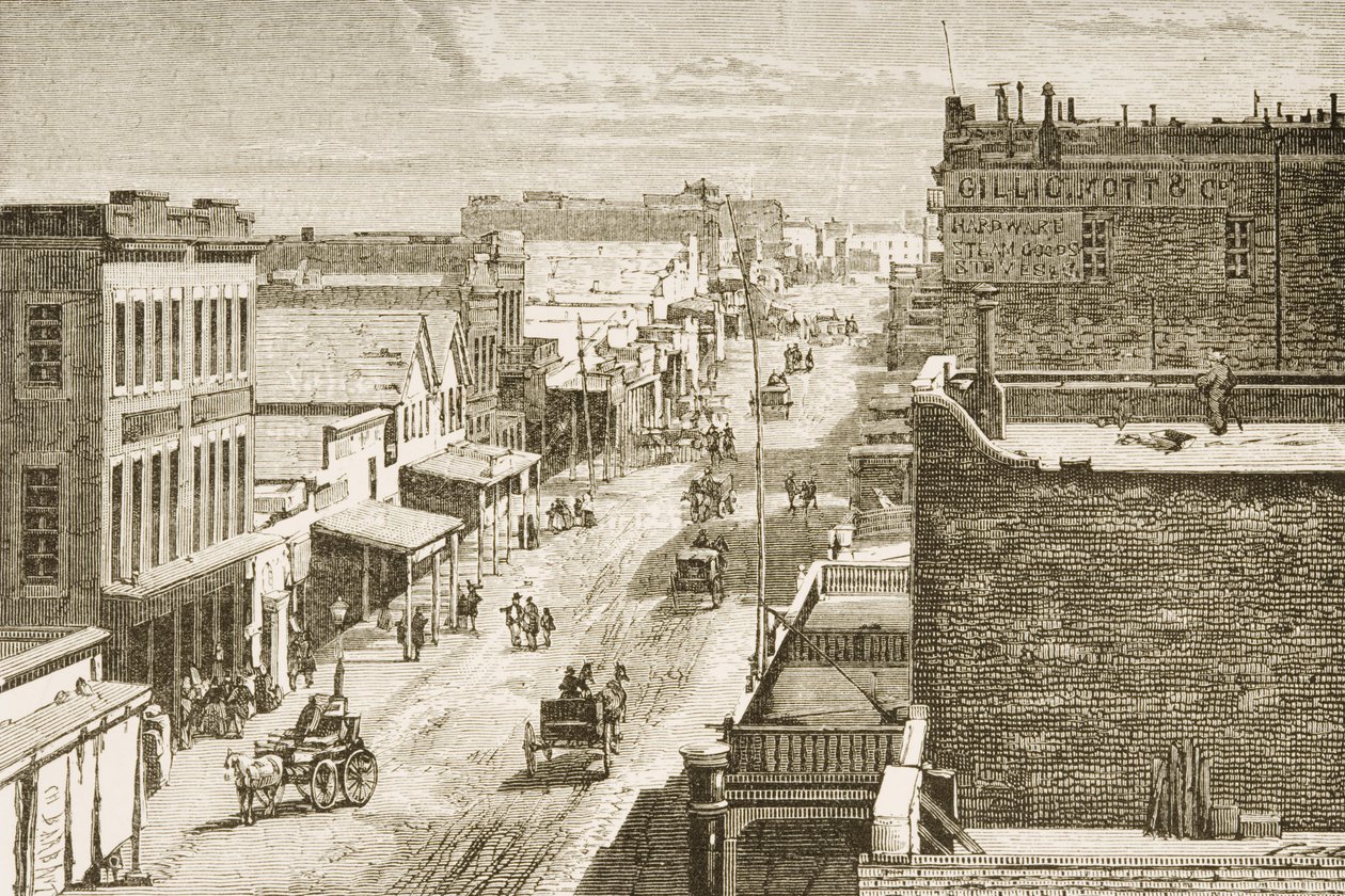 Straat in Virginia City, Nevada, uit 