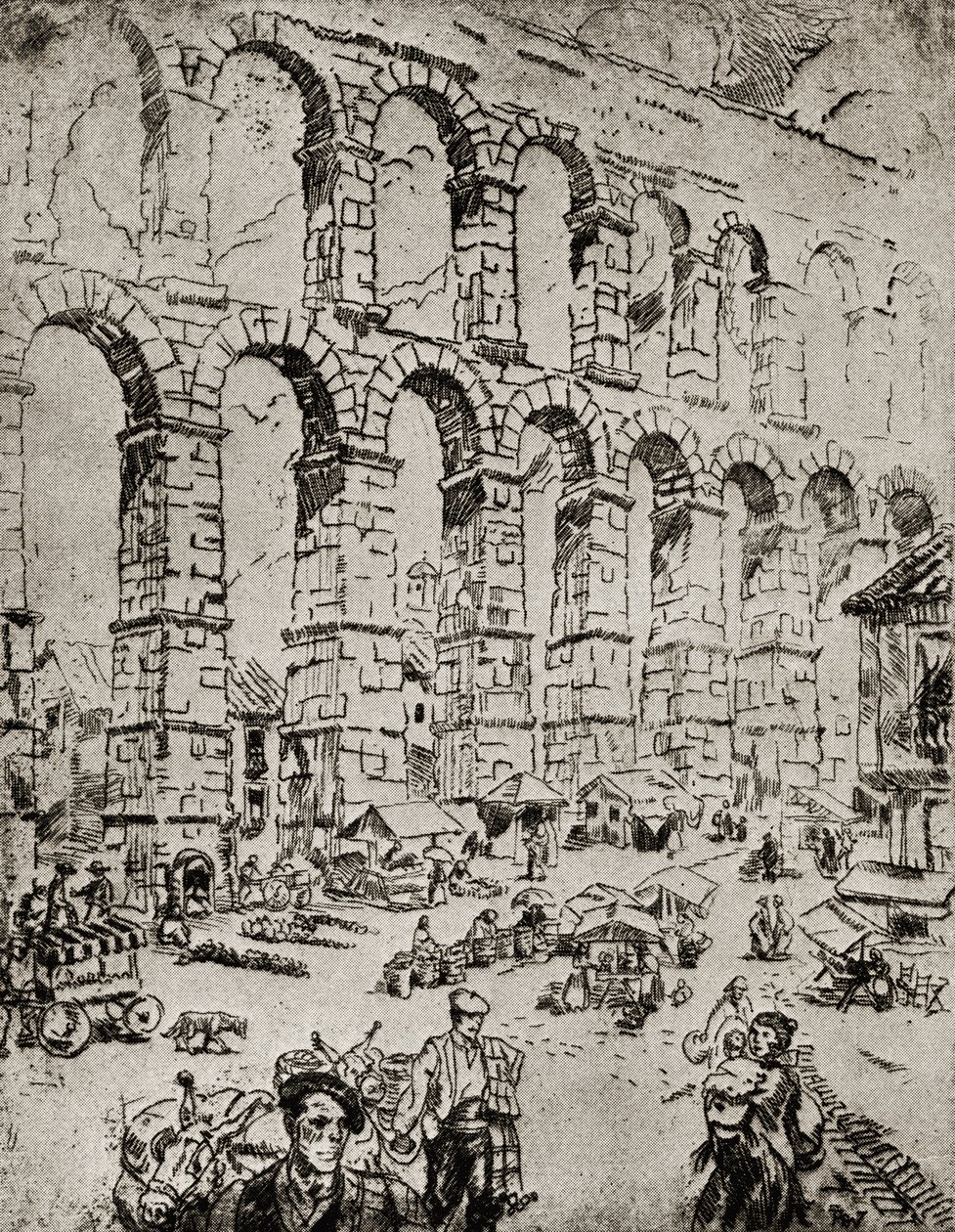 Het aquaduct van Segovia door English School