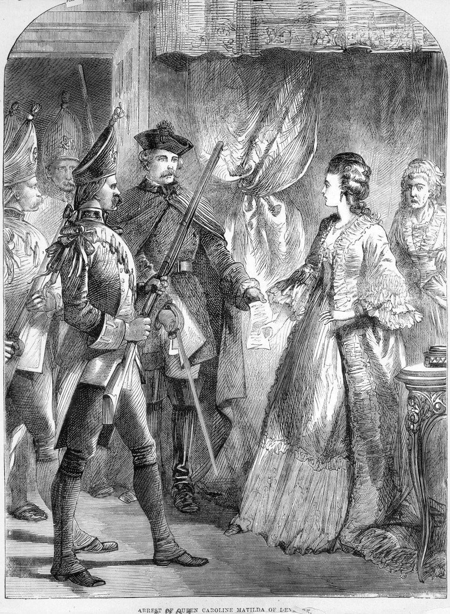 De Arrestatie van Caroline Matilda, Koningin van Denemarken en Noorwegen in 1772 door English School