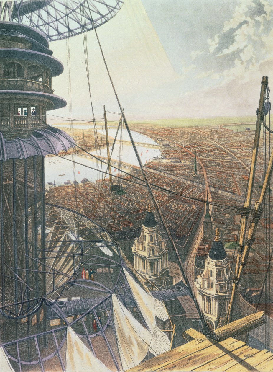 Het Colosseum, het Panorama van Londen gezien vanaf een Schilders Platform, gepubliceerd 1829 door English School