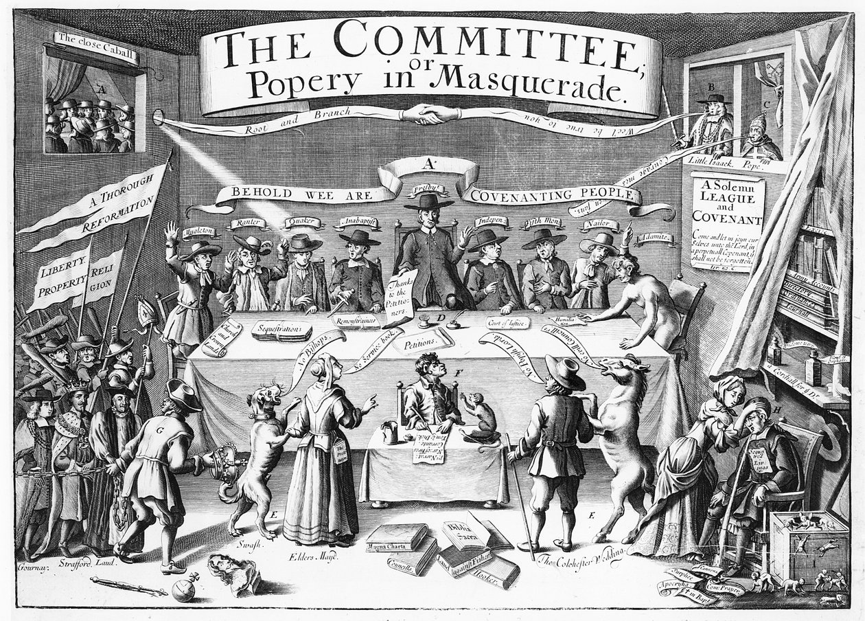 Het comité of popery in vermomming, naar een ontwerp van Sir Roger L