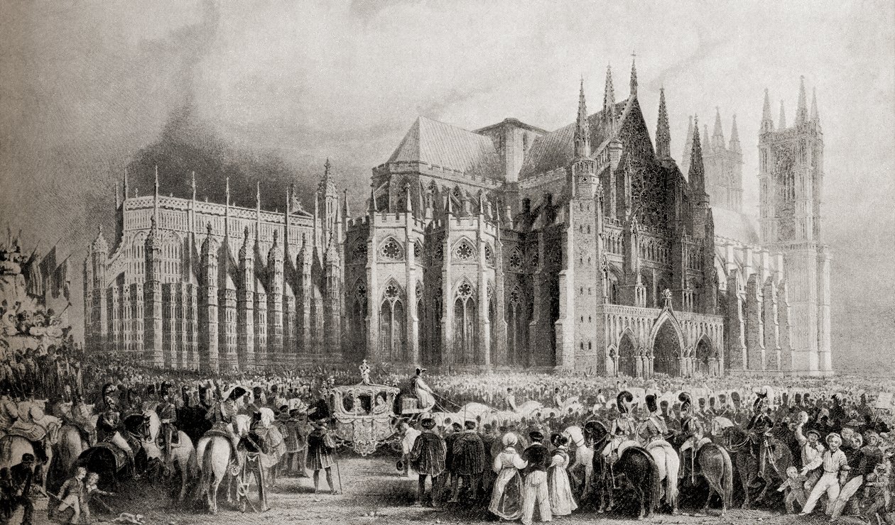 De kroningsprocessie van Willem IV en koningin Adelaide op 8 september 1831 door English School