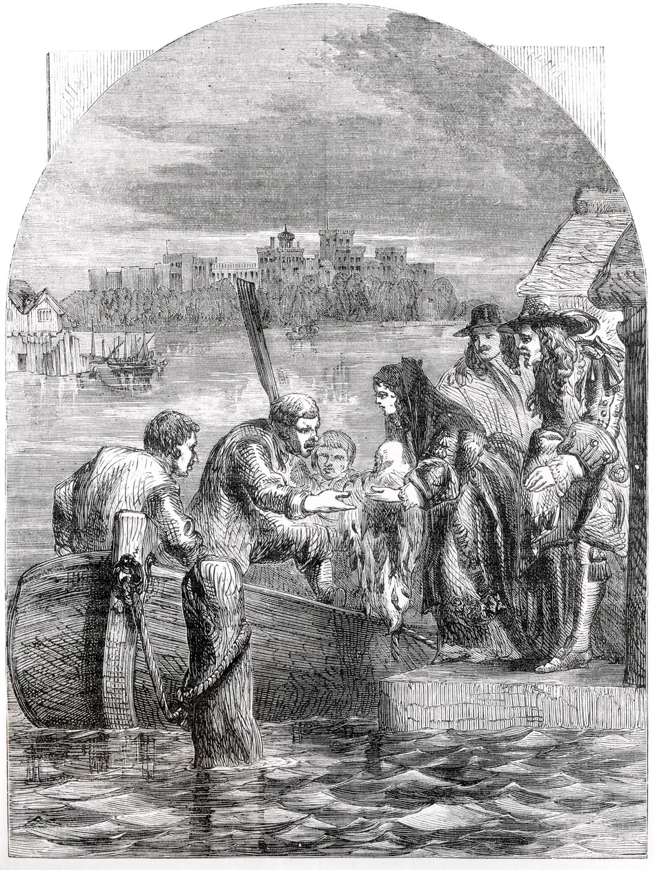 De vlucht van de koningin van Jacobus II, december 1688 door English School