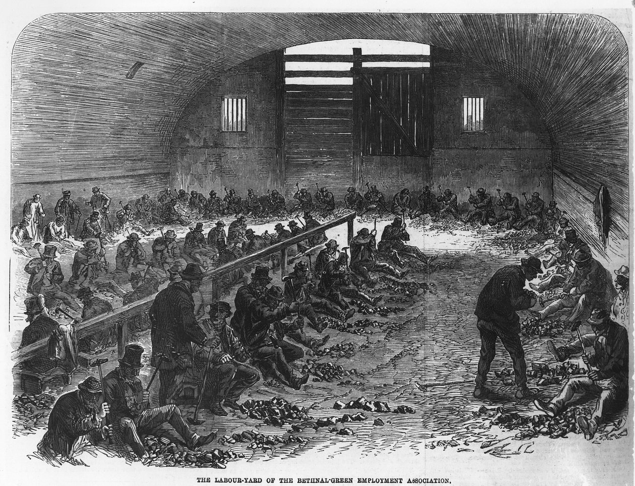 De arbeidsplaats van de Bethnal Green Employment Association, uit 