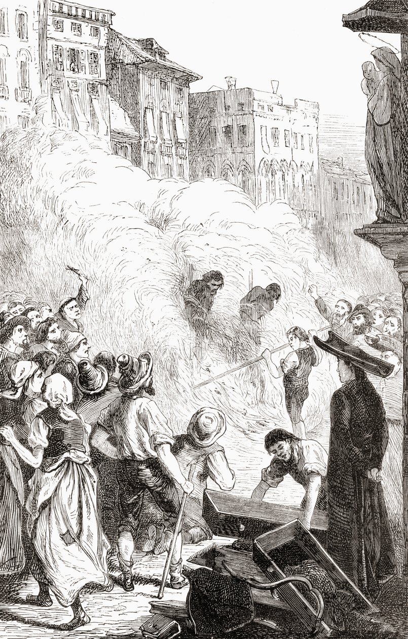 De Massamoord op Protestanten in Barletta, Italië, ca. 1865 door English School