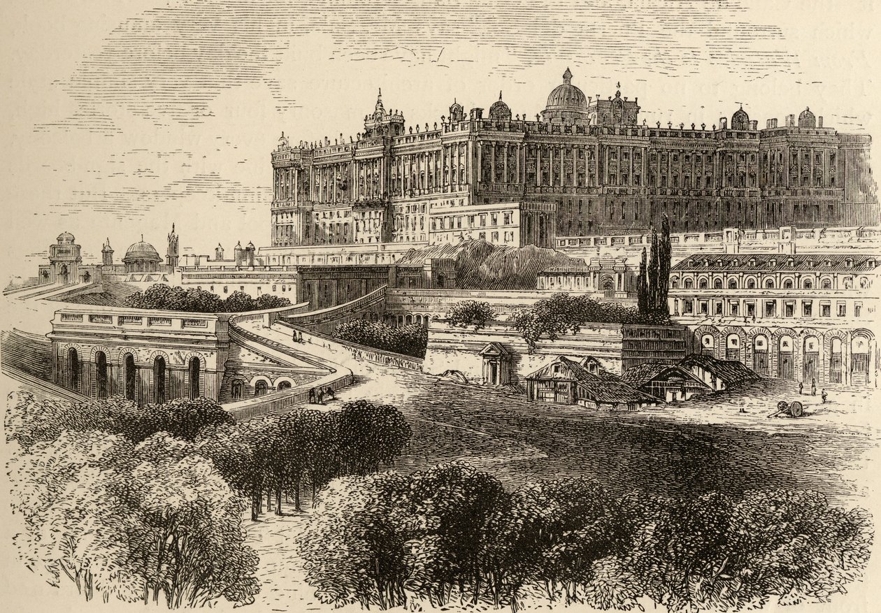 Het Koninklijk Paleis, Madrid, illustratie uit 