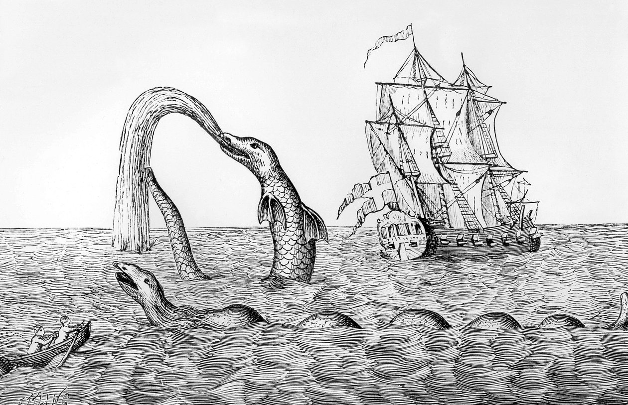 De Zeeslang, facsimile van een gravure van Pontoppidan, illustratie uit John Gibson