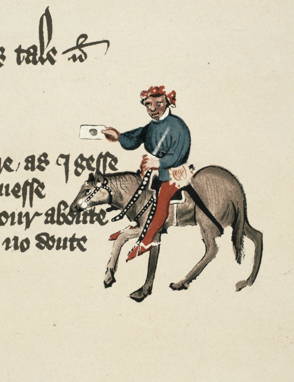 De Sommelier, detail uit The Canterbury Tales, door Geoffrey Chaucer (ca. 1342-1400) Ellesmere Manuscript, facsimile editie, 1911 (detail) door English School