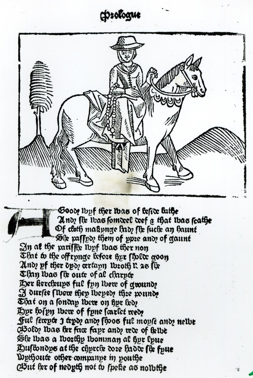 De vrouw van Bath, illustratie uit Geoffrey Chaucer