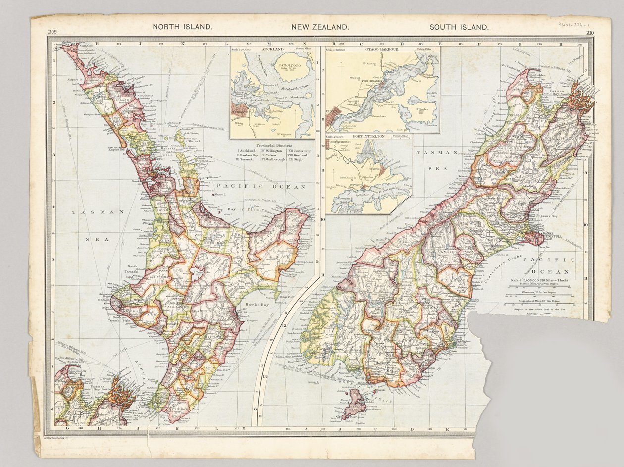Twee kaarten van Taranaki, Nieuw-Zeeland, 1860-72 door English School