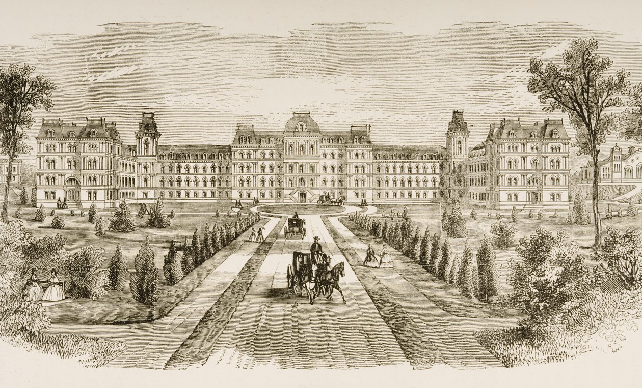 Vassar College, Poughkeepsie, New York State, c.1870, uit 