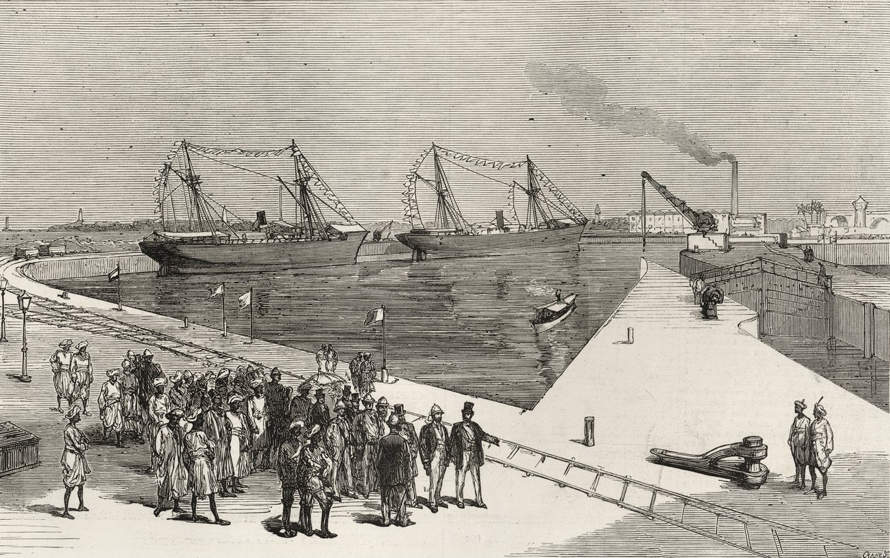 Bezoek van de onderkoning van India aan de Sassoon Dock in Bombay, uit 