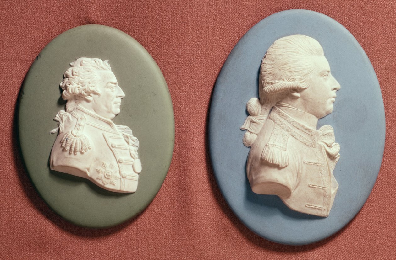 Wedgwood medaillons van George IV (1762-1830) als Prins van Wales en 1e Burggraaf Duncombe, begin 19e eeuw door English School