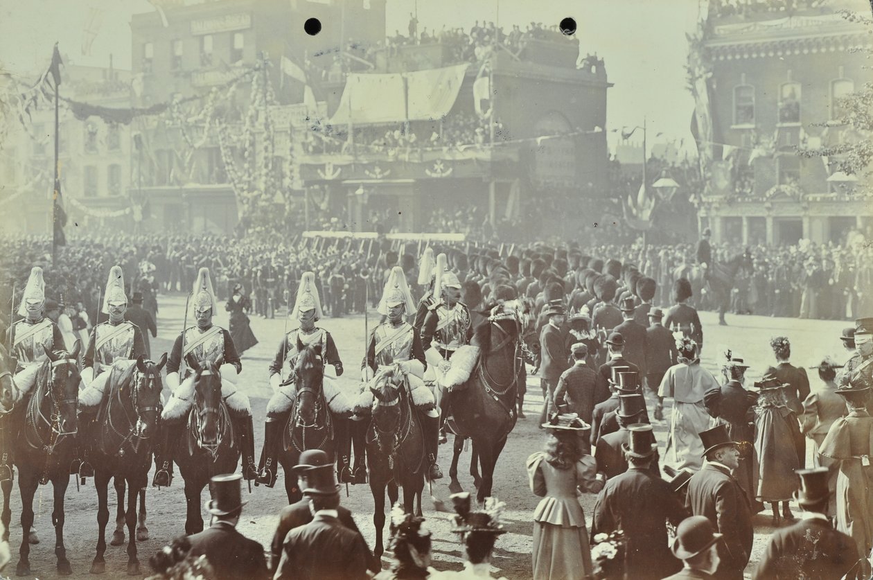 Blackwall Tunnel: praal als de Prins van Wales, later Koning Edward VII, en Prinses Alexandra de ceremoniële opening van de tunnel bijwonen, 1897 door English Photographer
