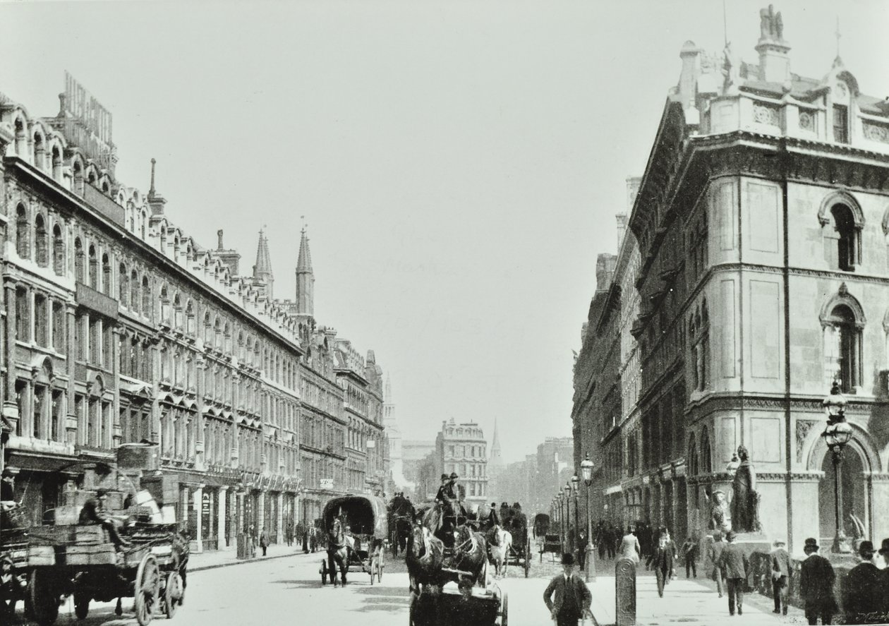 Holborn Viaduct, kijkend naar het oosten, City of London, 1875 door English Photographer