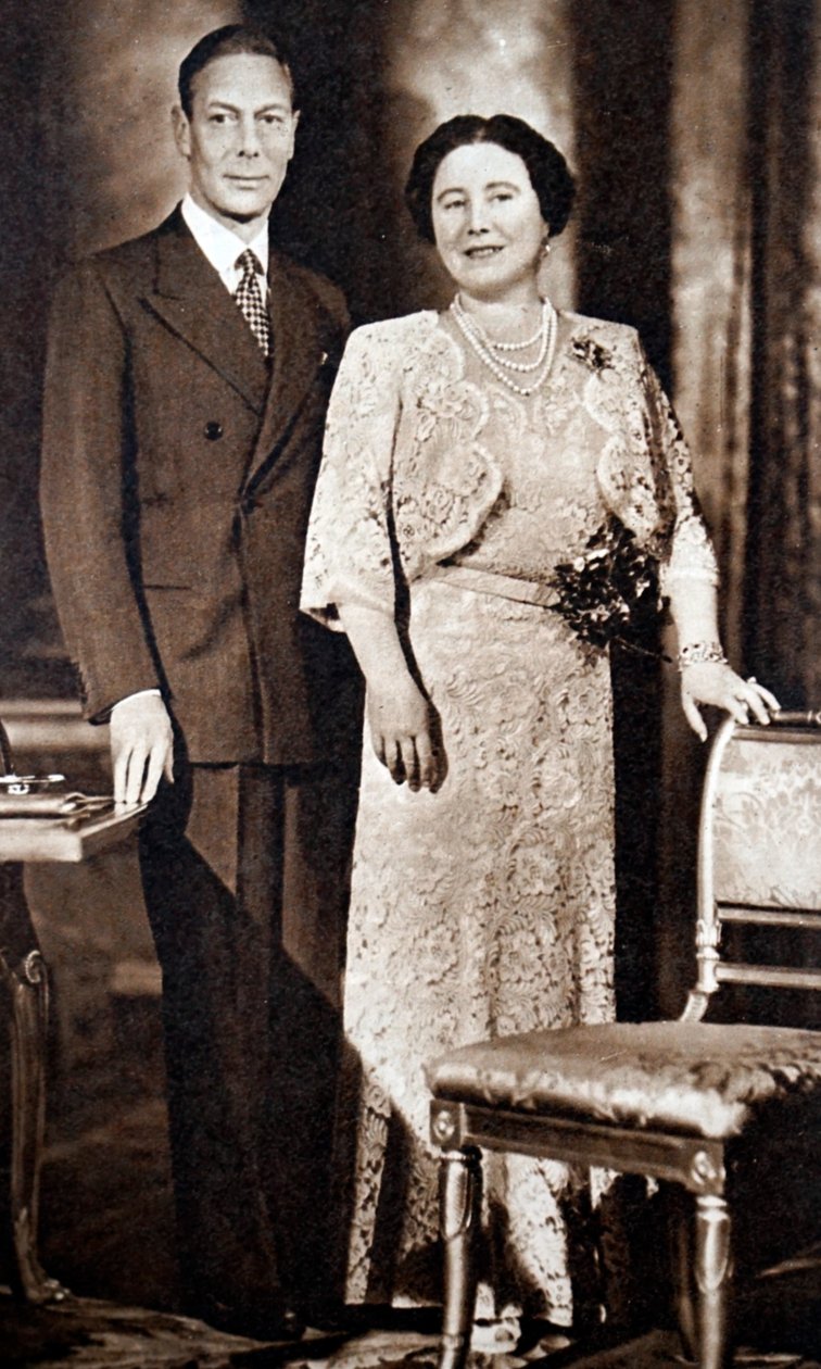 Koning George VI en Elizabeth, de koningin-moeder door English Photographer