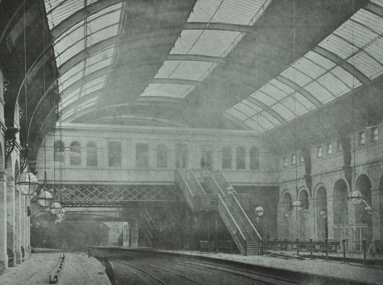 Kings Cross Station: uitzicht op de perrons, 1862 door English Photographer