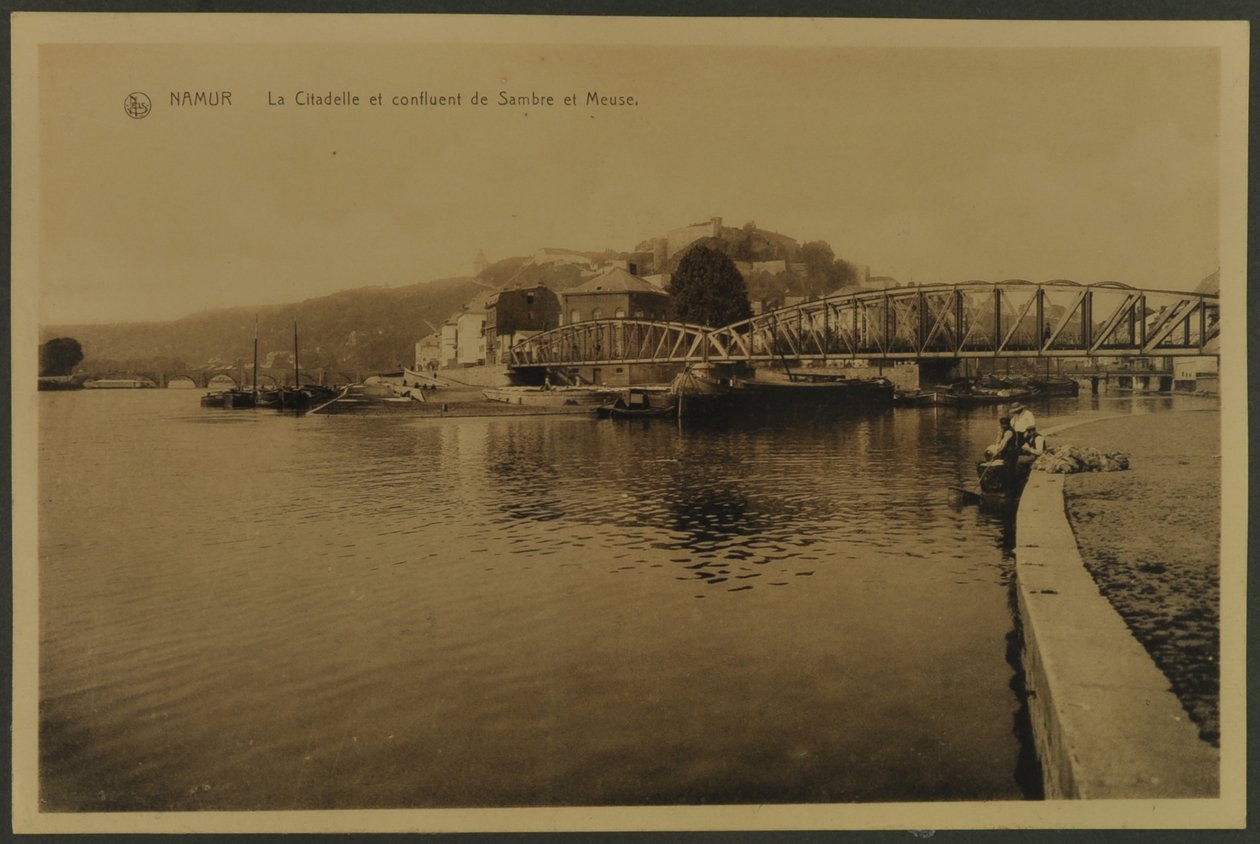 La Citadelle et confluent de Sambre et Meuse, Namen, ca. 1914 door English Photographer