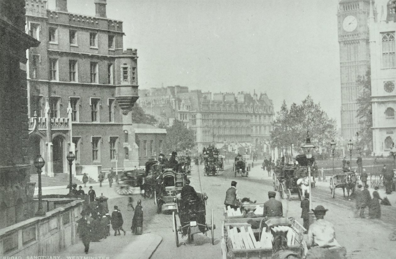 Parliament Square, Westminster: Broad Sanctuary richting Parliament Square, 1896 door English Photographer