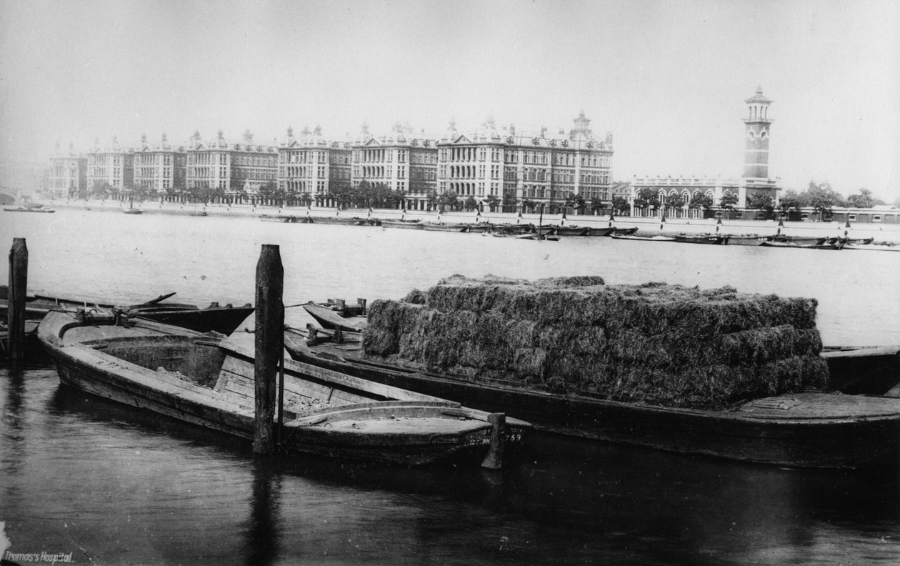 St Thomas Ziekenhuis, Albert Embankment, laat 19e eeuw door English Photographer