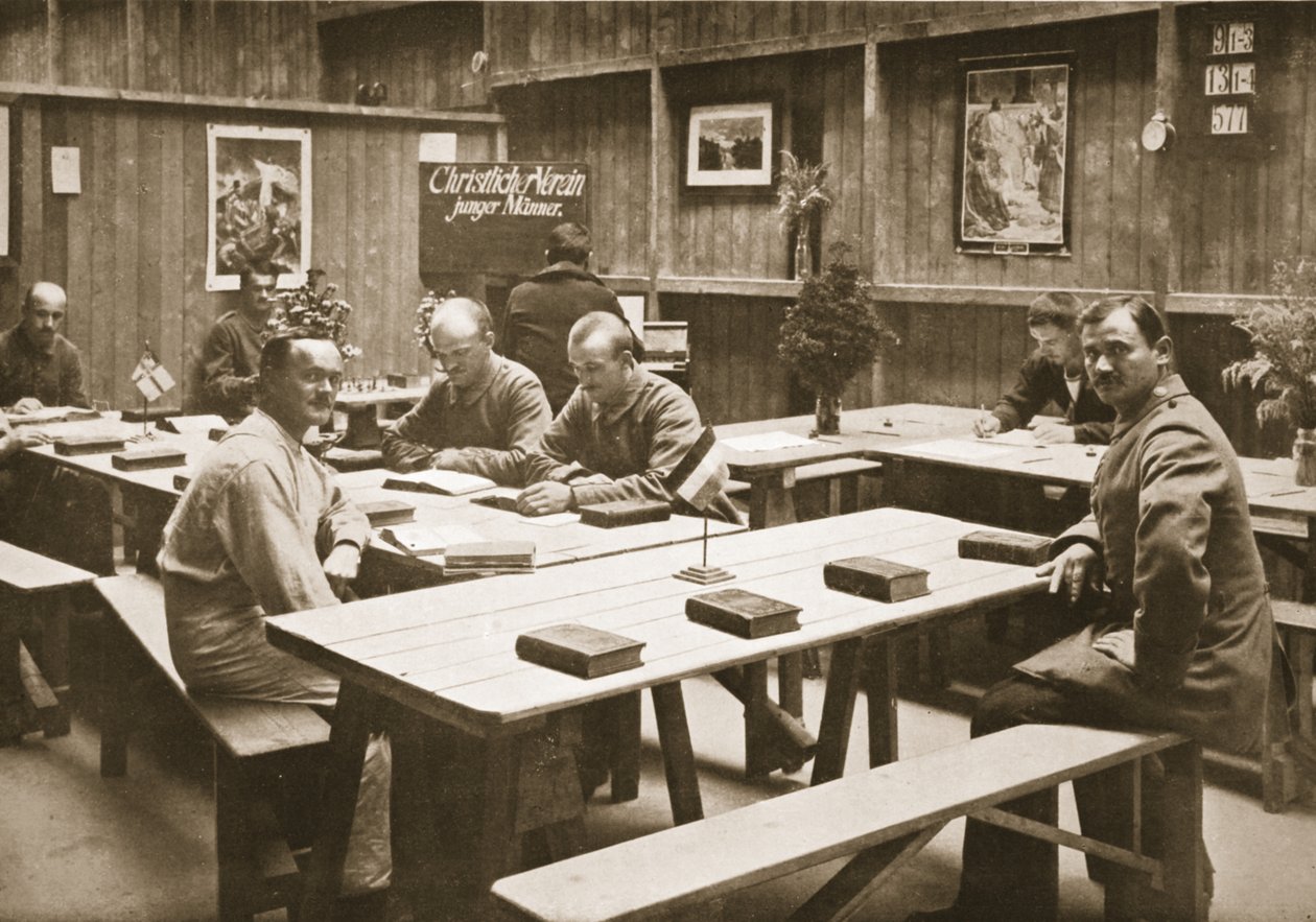 De leeszaal, Handforth, illustratie uit Duitse gevangenen in Groot-Brittannië door English Photographer