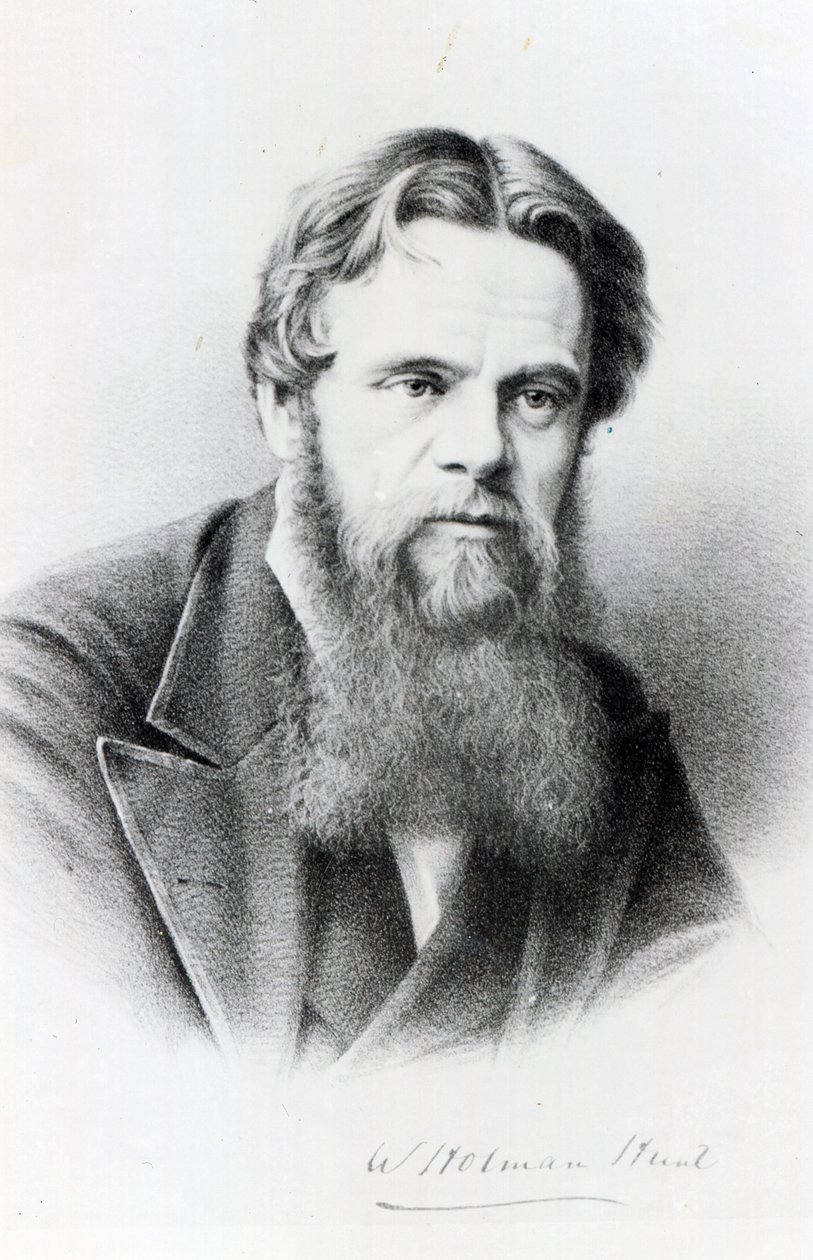 William Holman Hunt, gravure naar een foto, ca. 1865 door English Photographer