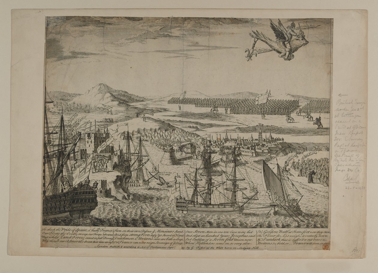 Een Karikatuur van de Oostenrijkse Successieoorlog, uitgegeven door G. Foster, Londen, 1743 door English School