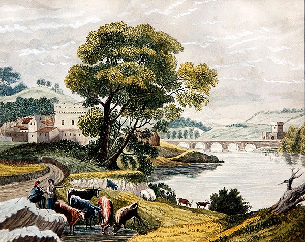 Een Claudiaans Landschap, c.1825 door English School